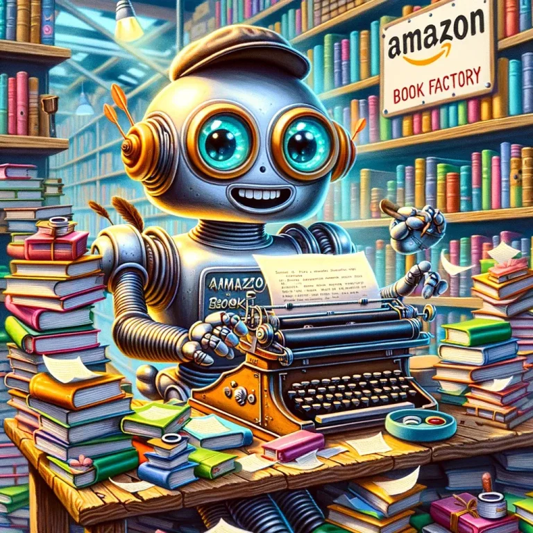 Penulisan dan ilustrasi buku Kecerdasan Buatan yang melibatkan hak cipta dan Amazon.
