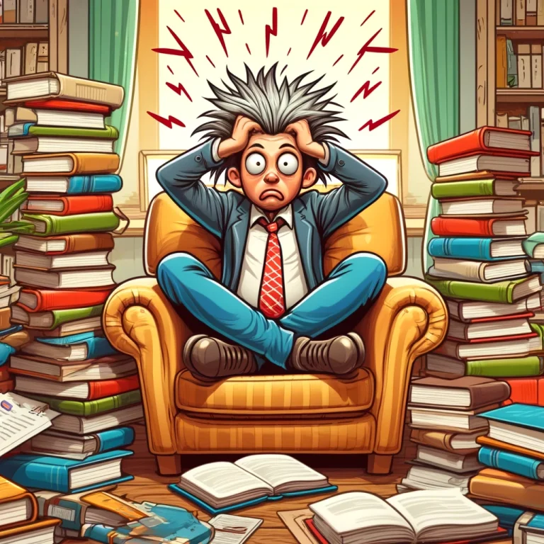 Seseorang menjadi gila saat mencoba membaca resensi buku.